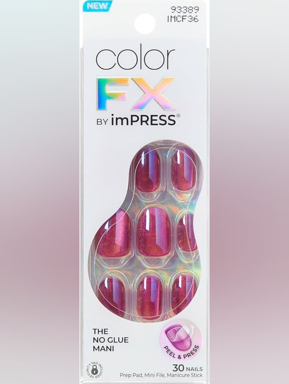 NWT ImPRESS Color FX Shimmer Magenta Press-On Nails